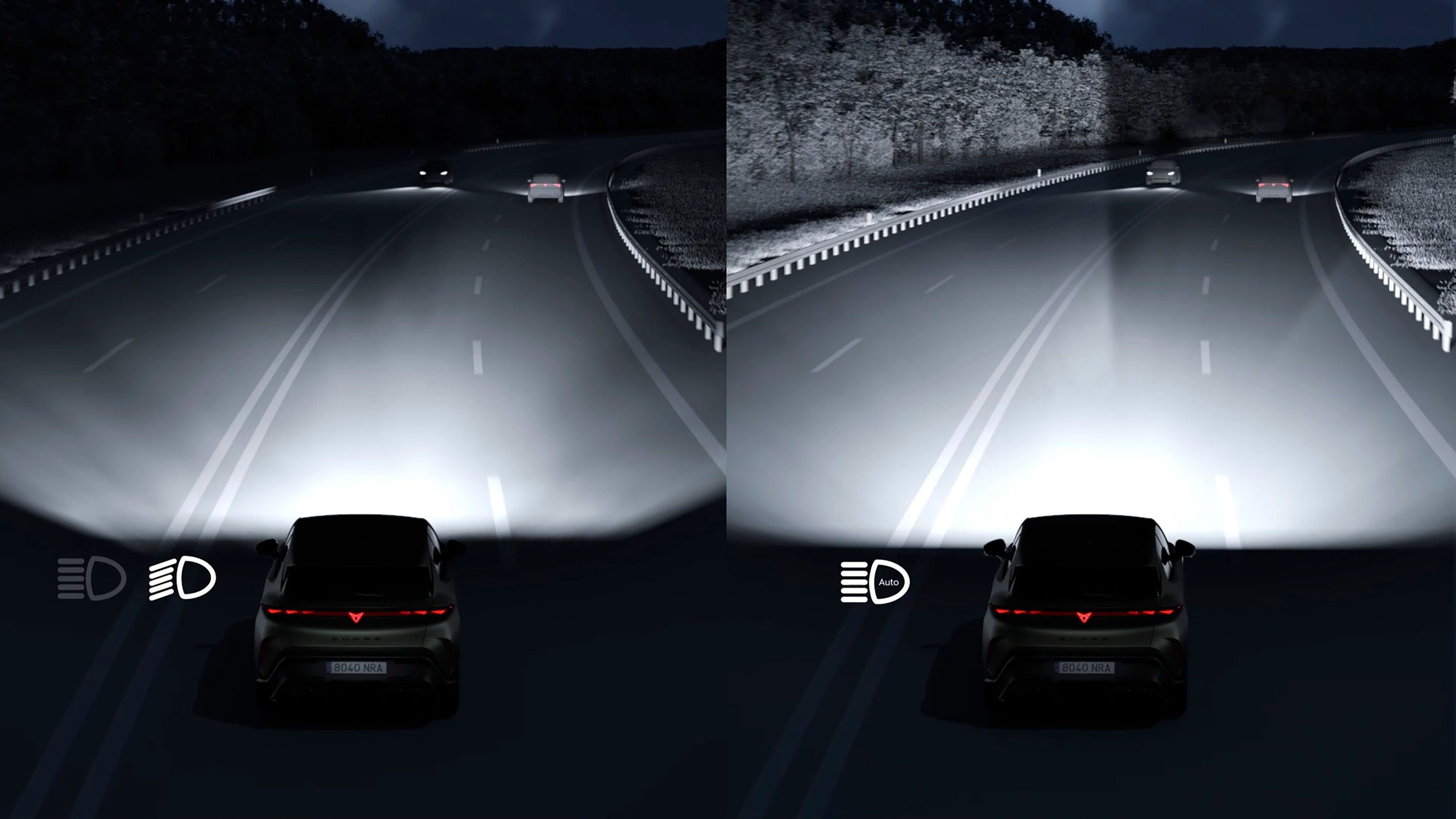 Matrične LED-luči CUPRA Ravala VZ se ponašajo z izjemnim dizajnom in funkcionalnostjo.