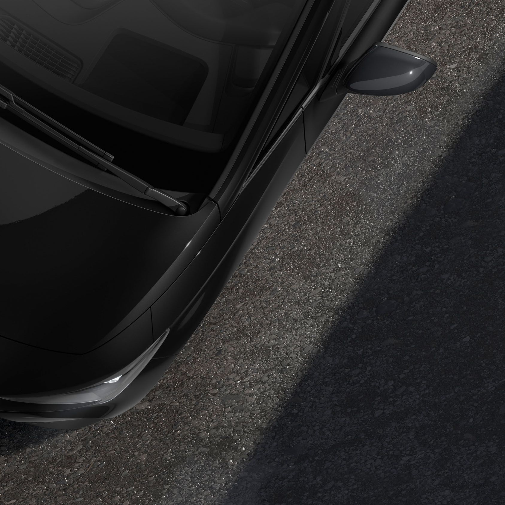 Detailansicht eines CUPRA Born in der Farbe Nacht-Schwarz Metallic