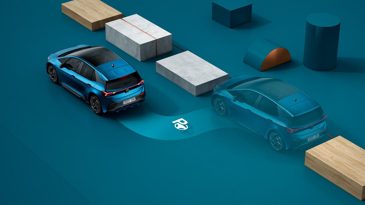 CUPRA Born Lava-blau mit intelligenter Parkassistent Auto Funktion